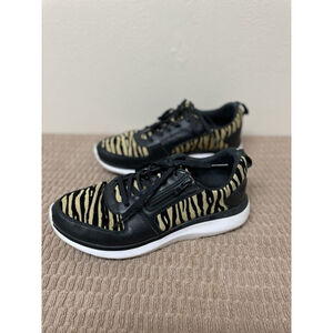 Vionic Comfort Sz 10 Shoes Remi Tiger Animal Print Leather Black With Zipper